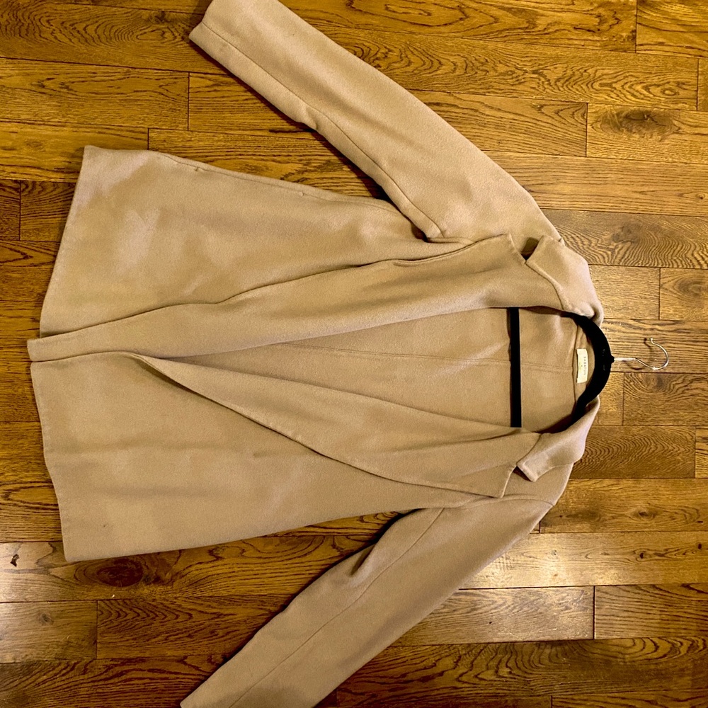 Babaton Wool Coat Tan Open Front